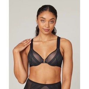 NWT SPANX Bra-llelujah Illusion Lace Full Coverage 36DDD Very Black/Toasted Oat